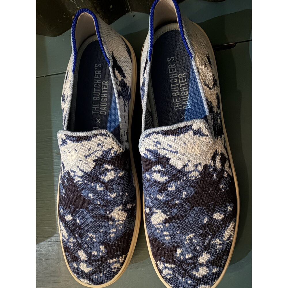 NEW RARE Rothy's x The Butcher's Daughter Shibori Indigo Sneaker Size 9.5 No Box - Picture 2 of 6